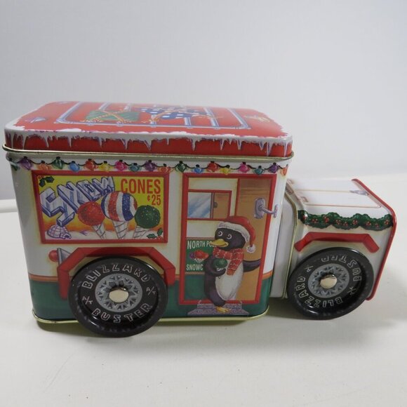 Snow Cone Food Truck Metal Tin ROLLING WHEELS Like New Blizzard Buster - Picture 4 of 11